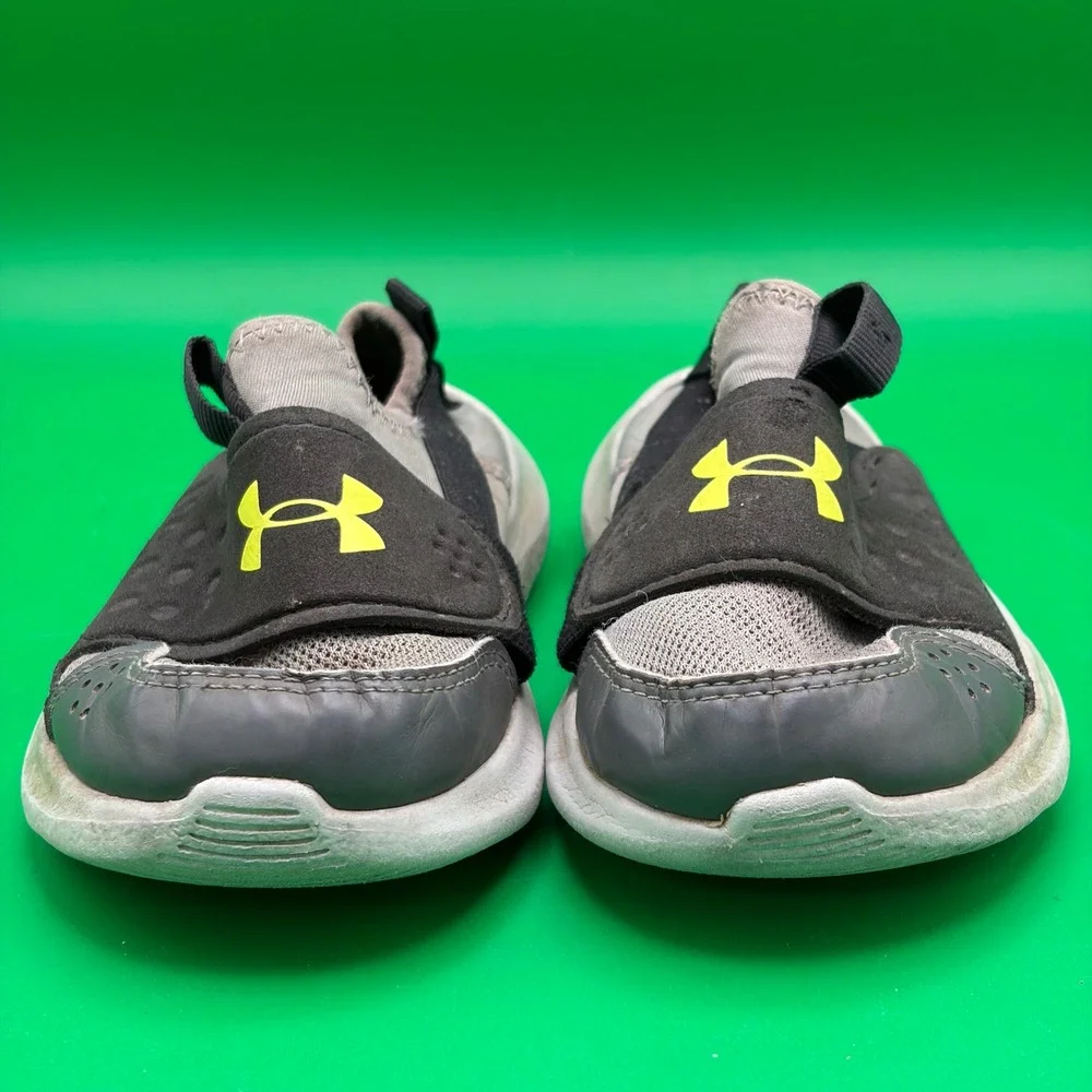 Under Armour Runplay Sneakers Toddler 9K Black/Yellow Slip On Athletic Shoes UA